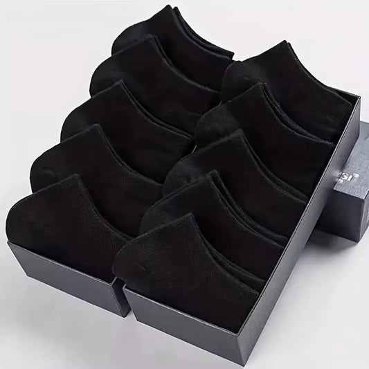 10/20/40 Pairs Men'S Boat Socks Business Sport Sweat Absorption Mature Summer Autumn Solid Color Versatile Ankle Socks